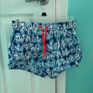 Lilly Pulitzer Blue and White Patterned Runaround Shorts